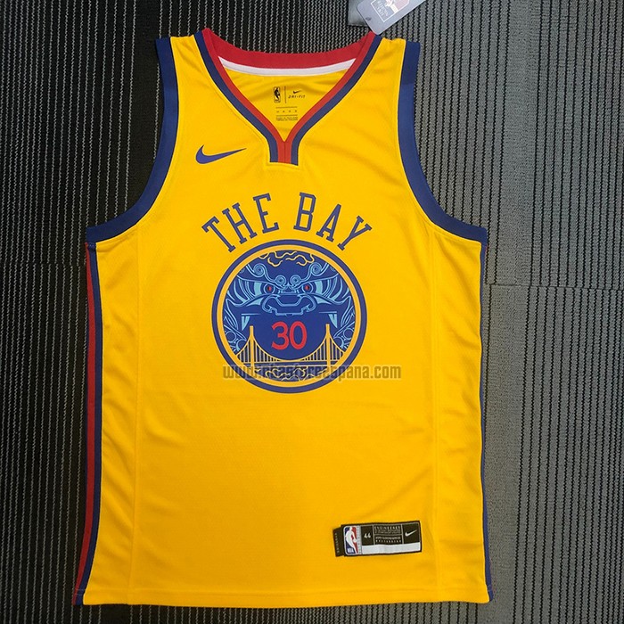 Camiseta Golden State Warriors Stephen Curry NO 30 Ciudad Amarillo